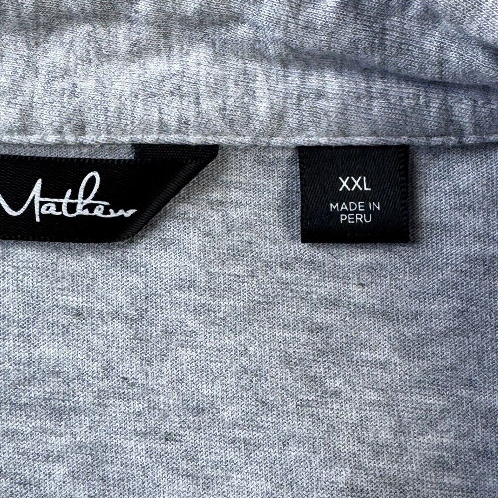 Travis Mathew Polo Shirt Mens XXL Gray Blue‎ Colorblock Stripe Golf Casual - Picture 3 of 13